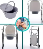 Silla cómodo 3 en 1 con ruedas y frenos traseros - Image 3