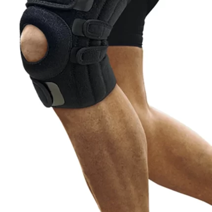 Rodillera premium abierta con estabilizador de rótula y doble soporte lateral flexible